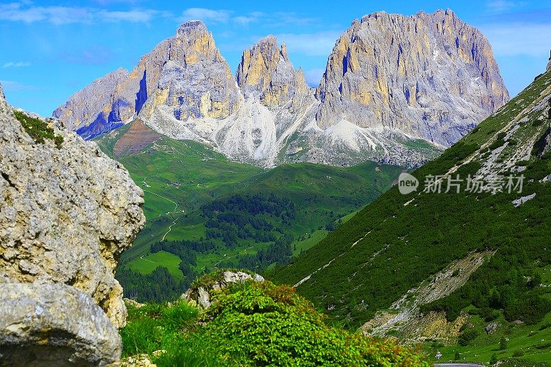 SAS Pordoi和Sella山口，白云石，意大利泰洛阿尔卑斯山